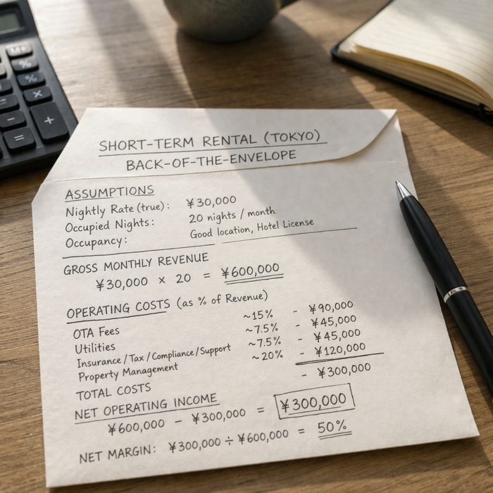 How to Estimate the Net Income of a Short-Term Rental in Tokyo