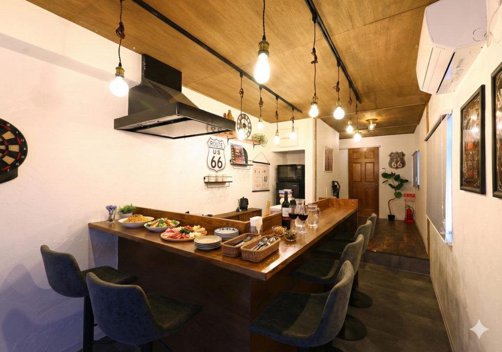 A unique Japanese stay combining traditional charm with a private bar